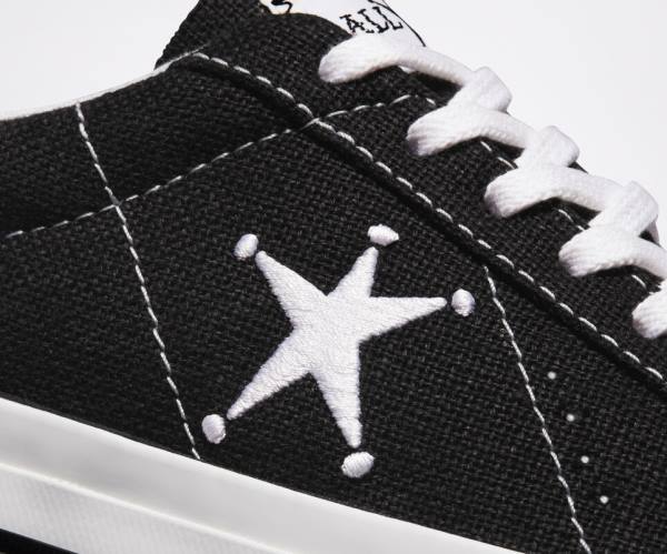 Tenisi Low Top Converse Stussy One Star Negrii Albi | CV-385RPL